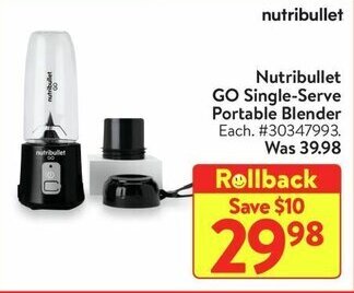 Walmart Nutribullet GO Single-Serve Portable Blender offer