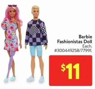 Walmart Barbie Fashionistas Doll offer