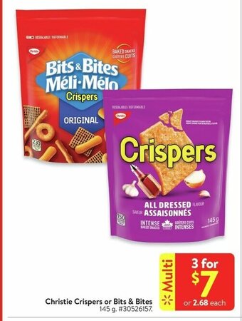Walmart Christie Crispers or Bits & Bites 145 g. offer