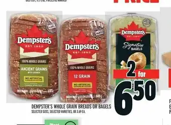 Metro DEMPSTER'S WHOLE GRAIN BREADS OR BAGELS offer