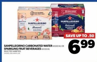 Real Canadian Superstore SANPELLEGRINO CARBONATED WATER 6X500 ML OR SPARKLING FRUIT BEVERAGES 6X330 ML offer