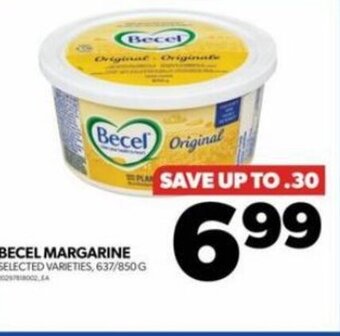 Real Canadian Superstore BECEL MARGARINE SELECTED VARIETIES, 637/850G offer