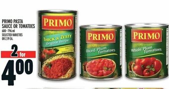Metro Primo pasta sauce or tomatoes offer