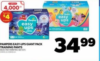 Real Canadian Superstore PAMPERS EASY-UPS GIANT PACK TRAINING PANTS SELECTED VARIETIES 68-112'S offer