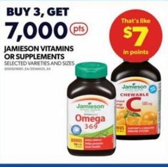 Real Canadian Superstore JAMIESON VITAMINS OR SUPPLEMENTS SELECTED VARIETIES AND SIZES offer