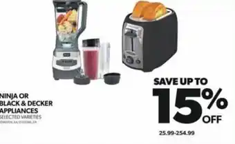 Real Canadian Superstore NINJA OR BLACK & DECKER APPLIANCES SELECTED VARIETIES offer