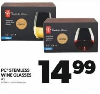 Real Canadian Superstore PC STEMLESS WINE GLASSES 4'5 offer