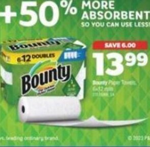 Real Canadian Superstore Bounty Paper Towels offer