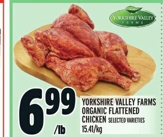 Metro YORKSHIRE VALLEY FARMS ORGANIC FLATTENED CHICKEN offer