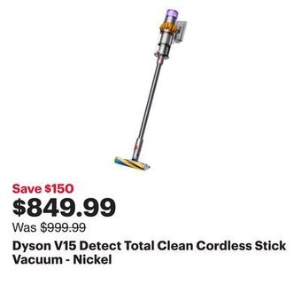 Best Buy Dyson v15 detect total clean cordless stick vacuum - nickel offer