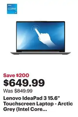Best Buy Lenovo ideapad 3 15.6 touchscreen laptop - arctic grey (intel core i5-1135g7/512gb ssd/8gb ram) offer