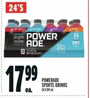 Metro POWERADE SPORTS DRINKS 24 x 591ml offer