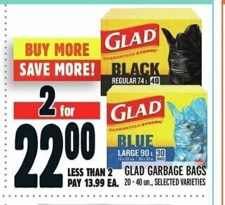 Metro GLAD GARBAGE BAGS offer
