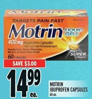 Metro MOTRIN IBUPROFEN CAPSULES offer