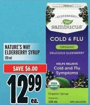 Metro NATURE'S WAY ELDERBERRY SYRUP 120ml offer