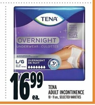 Metro TENA ADULT INCONTINENCE 10-11 un., SELECTED VARIETIES offer