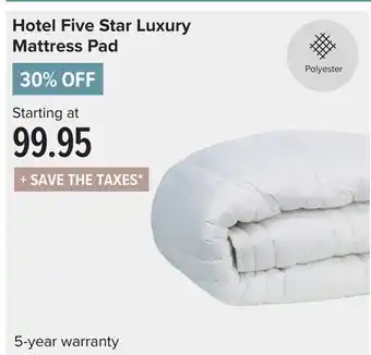 Linen Chest Hotel five star luxury mattress pad offer