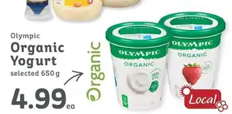 IGA Olympic Organic Yogurt 650g offer