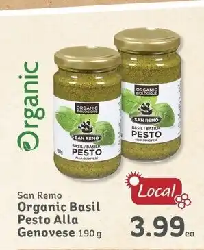 IGA San Remo Organic Basil Pesto Alla Genovese 190 g offer