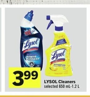 IGA LYSOL Cleaners selected 650 mL-1.2 L offer