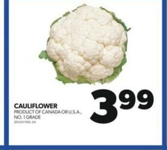 Wholesale Club CAULIFLOWER offer