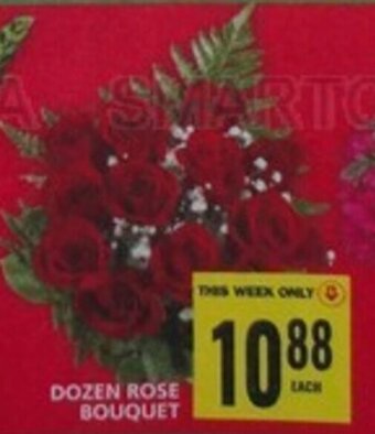 Food Basics DOZEN ROSE BOUQUET offer