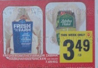 Food Basics FRESH FROM THE FARM OR ZABIHA HALAL-WHOLE CHICKEN offer
