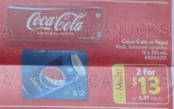Walmart Coca-Cola or Pepsi offer