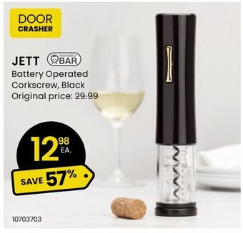 Stokes Jett battery operated corkscrew, black offer