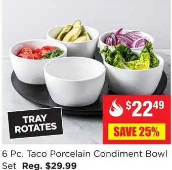 Kitchen Stuff Plus 6 pc. taco porcelain condiment bowl set offer