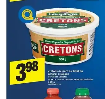 Maxi Cretons De Porc Ou Gout Au Naturel Bilopage offer