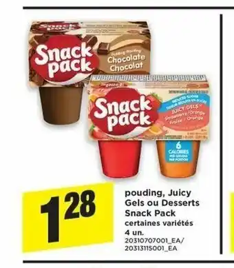 Maxi Pouding, Juicy Gels Ou Desserts Snack Pack offer