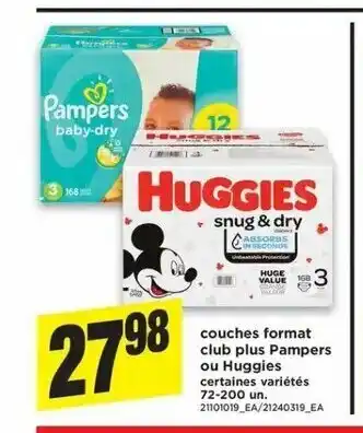 Maxi Couches Format Club Plus Pampers Ou Huggies offer