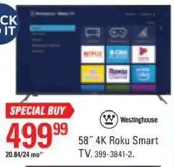 Canadian Tire 58" 4K roku smart TV offer