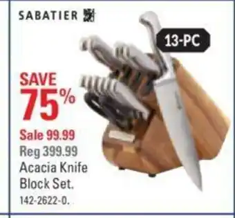 Canadian Tire Acacia knife block set offer