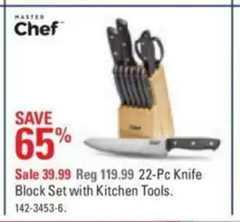 Canadian Tire 22-Pc knife block set with kitchen tools offer