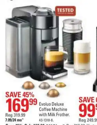 Canadian Tire Evoluo deluxe coffee machine offer
