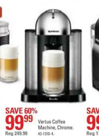 Canadian Tire Vertuo coffee machine chrome offer