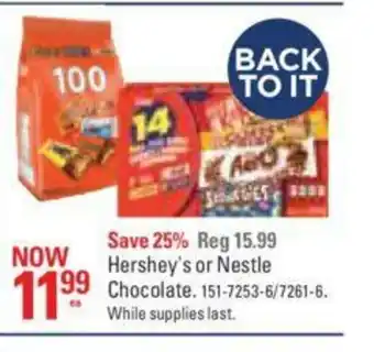 Canadian Tire Hershey's or nestle chocolate offer