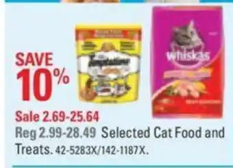 Canadian Tire Selected cat food and treats offer