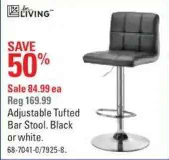 Canadian Tire Adjustable tufted bar stool offer