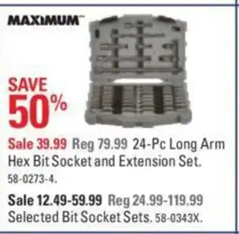 Canadian Tire 24-Pc long arm hex bit socket and extension set offer
