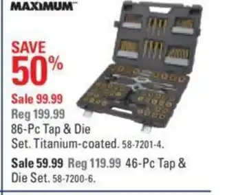 Canadian Tire 86-pc tap & die set offer