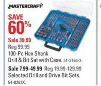 Canadian Tire 100-Pc hex shank drill & bit set with case offer