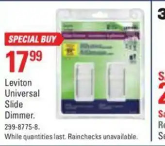 Canadian Tire Leviton universal slide dimmer offer