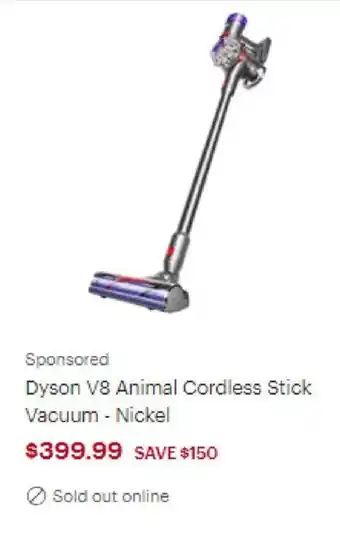 Best Buy Dyson V8 Animal Cordless Stick Vacuum - Nickel offer