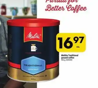 Giant Tiger Melitta Traditional ground coffee 930 g. #592059 offer