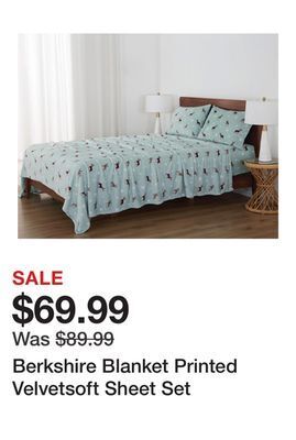 TSC Stores Berkshire blanket printed velvetsoft sheet set offer