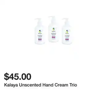 TSC Stores Kalaya unscented hand cream trio offer