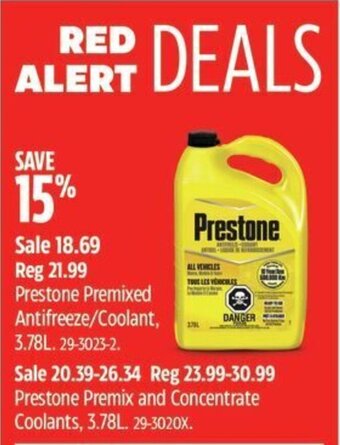Canadian Tire Prestone Premixed Antifreeze/Coolant offer